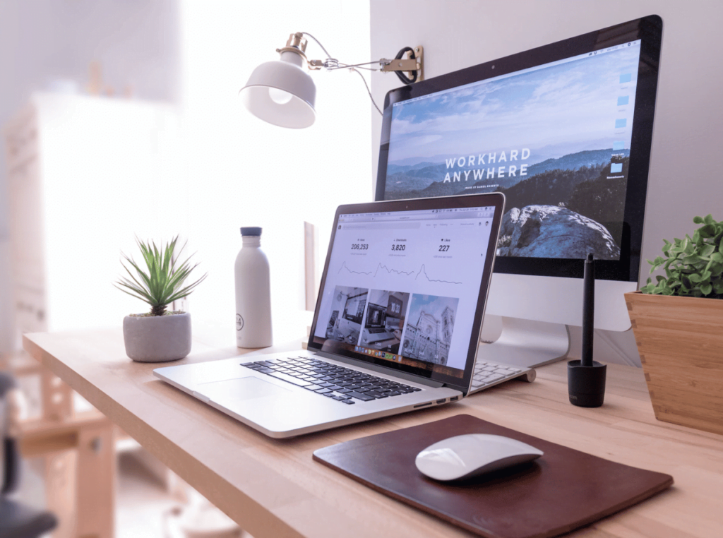 Marketing agency laptop and computer