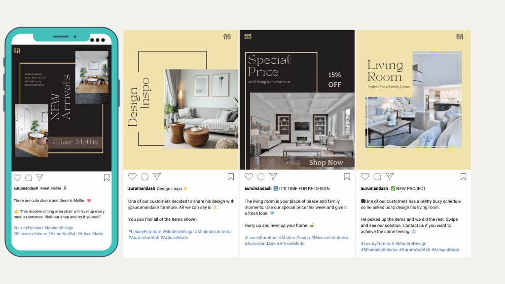 Aurum Ash Instagram Content