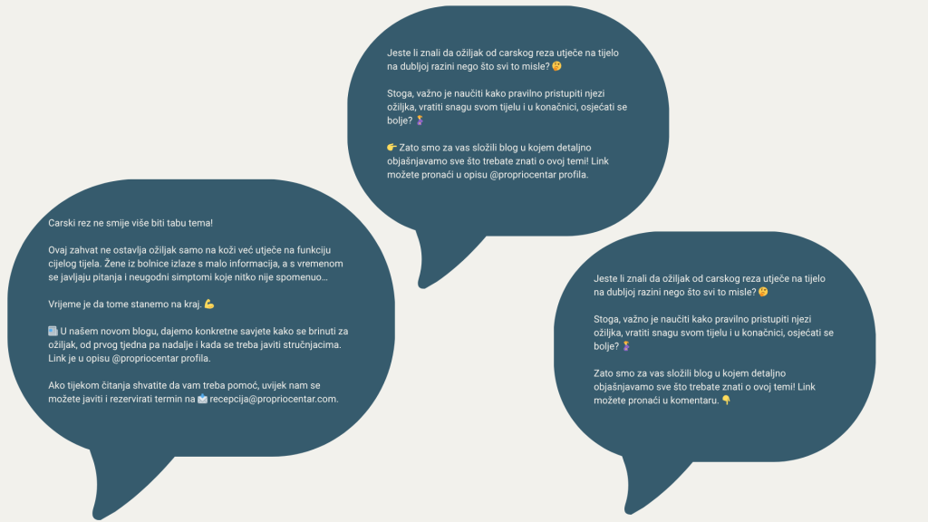 proprio centar content marketing copy